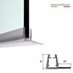 Guarnizione box doccia aletta laterale 25mm  ricambio verticale vetri 6/8mm